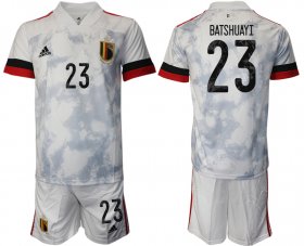 Wholesale Cheap Men 2021 European Cup Belgium away white 23 Soccer Jersey