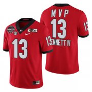 Wholesale Cheap Mens Georgia Bulldogs #13 Stetson Bennett IV Red 2021-22 National Champions College Football Game MVP Jersey