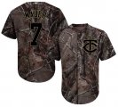 Wholesale Cheap Twins #7 Joe Mauer Camo Realtree Collection Cool Base Stitched MLB Jersey