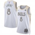 Cheap Men's Chicago Bulls #8 Zach LaVine White 2024-25 City Edition Stitched Basketball Jersey