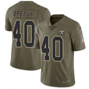 Wholesale Cheap Nike Saints #40 Delvin Breaux Olive Men's Stitched NFL Limited 2017 Salute To Service Jersey