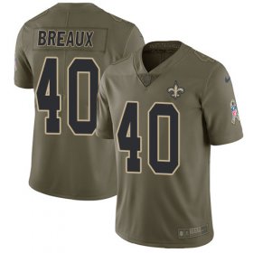 Wholesale Cheap Nike Saints #40 Delvin Breaux Olive Men\'s Stitched NFL Limited 2017 Salute To Service Jersey