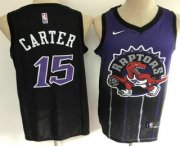 Wholesale Cheap Men's Toronto Raptors #15 Vince Carter Purple with Black Salute Nike Swingman Stitched NBA Jersey