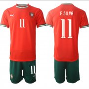 Cheap Men's Portugal Team #11 Fabio Silva 2025 Red Home Soccer Jersey Suit