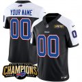 Cheap Men's Buffalo Bills Active Player Custom Black White 2023 F.U.S.E. AFC East Champions Ptach Football Stitched Jersey