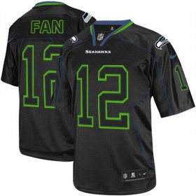 Wholesale Cheap Nike Seahawks #12 Fan Lights Out Black Men\'s Stitched NFL Elite Jersey