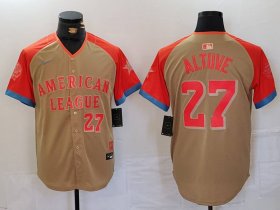 Men\'s Houston Astros #27 Jose Altuve Number Cream 2024 All Star Limited Stitched Jersey