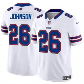 Cheap Men\'s Buffalo Bills #26 Ty Johnson White 2024 F.U.S.E. Vapor Untouchable Limited Stitched Football Jersey