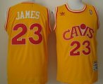 Wholesale Cheap Cleveland Cavaliers #23 LeBron James CavFanatic Yellow Swingman Throwback Jersey