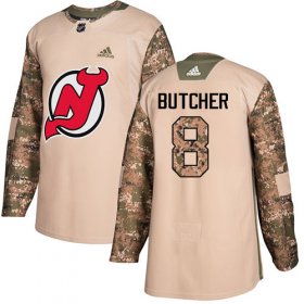 Wholesale Cheap Adidas Devils #8 Will Butcher Camo Authentic 2017 Veterans Day Stitched NHL Jersey