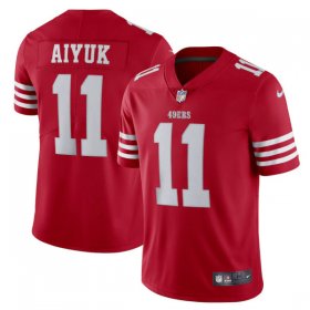 Wholesale Cheap Men\'s San Francisco 49ers #11 Brandon Aiyuk 2022 New Scarlet Vapor Untouchable Limited Stitched Football Jersey