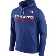 Wholesale Cheap Men's New York Giants Nike Royal Sideline Circuit Pullover Performance Hoodie