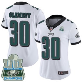 Wholesale Cheap Nike Eagles #30 Corey Clement White Super Bowl LII Champions Women\'s Stitched NFL Vapor Untouchable Limited Jersey