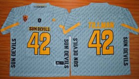 Wholesale Cheap Men\'s Arizona State Sun Devils #42 Pat Tillman Gray Desert Ice 2015 College Football Jersey