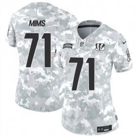 Cheap Women\'s Cincinnati Bengals #71 Amarius Mims 2024 F.U.S.E Arctic Camo Salute To Service Limited Stitched Football Jersey(Run Small)