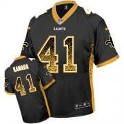 Wholesale Cheap Nike Saints #41 Alvin Kamara Black Team Color Men's Stitched NFL Elite Drift Fashion Jersey