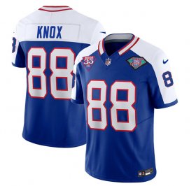 Wholesale Cheap Men\'s Buffalo Bills #88 Dawson Knox Blue White 2023 F.U.S.E. 75th Anniversary Throwback Vapor Untouchable Limited Football Stitched Jersey