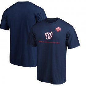 Wholesale Cheap Washington Nationals Majestic 2019 World Series Champions Rally Cap T-Shirt Navy