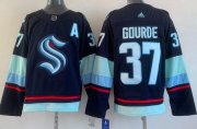 Wholesale Cheap Men's Seattle Kraken #37 Yanni Gourde Navy Authentic Jersey