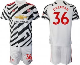 Wholesale Cheap Men 2020-2021 club Manchester united away 36 white Soccer Jerseys