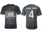 Wholesale Cheap Men 2021-2022 ClubParis Saint-GermainSecond away aaa version black 4 Soccer Jersey