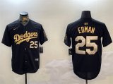 Cheap Men's Los Angeles Dodgers #25 Tommy Edman Black Gold Limited Stitched Baseball Jersey