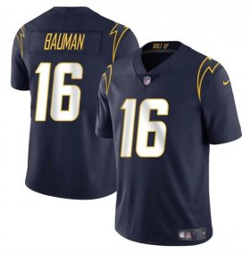 Cheap Men\'s Los Angeles Chargers #16 Casey Bauman Navy 2024 Vapor Limited Football Stitched Jersey