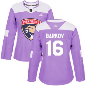 Wholesale Cheap Adidas Panthers #16 Aleksander Barkov Purple Authentic Fights Cancer Women\'s Stitched NHL Jersey