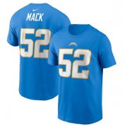 Wholesale Cheap Men's Los Angeles Chargers #52 Khalil Mack 2022 Blue Name & Number T-Shirt