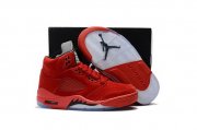 Wholesale Cheap Kids Air Jordan 5 Retro Red Suede University Red/Black