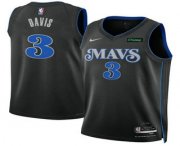 Men's Dallas Mavericks #3 Anthony Davis Black 2025 City Edition Stitched Jersey