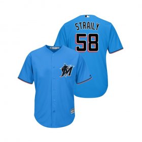 Wholesale Cheap marlins #58 Dan Straily Blue Alternate 2019 Cool Base Stitched MLB Jersey