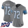 Wholesale Cheap Nike Lions #72 Halapoulivaati Vaitai Gray Women's Stitched NFL Limited Rush 100th Season Jersey