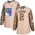 Wholesale Cheap Adidas Rangers #2 Brian Leetch Camo Authentic 2017 Veterans Day Stitched NHL Jersey