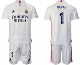 Wholesale Cheap Men 2020-2021 club Real Madrid home 1 white Soccer Jerseys