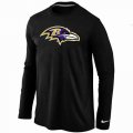 Wholesale Cheap Nike Baltimore Ravens Logo Long Sleeve T-Shirt Black