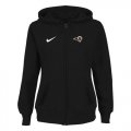 Wholesale Cheap Women's Los Angeles Rams Stadium Rally Full Zip Hoodie Black