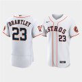 Wholesale Cheap Men's Houston Astros #23 Michael Brantley White 60th Anniversary Flex Base Stitched Baseball Jersey