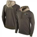 Wholesale Cheap Men's Philadelphia Eagles Nike Olive Salute to Service Sideline Therma Pullover Hoodie