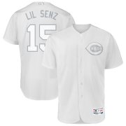 Wholesale Cheap Cincinnati Reds #15 Nick Senzel Lil Senz Majestic 2019 Players' Weekend Flex Base Authentic Player Jersey White