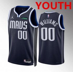 Cheap Youth Dallas Mavericks #00 Brandon Williams Navy Statement Edition Stitched Basketball Jersey