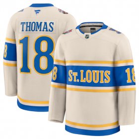 Cheap Men\'s St. Louis Blues #18 Robert Thomas Cream 2024-25 Winter Classic Stitched Hockey Jersey