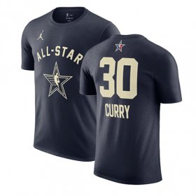 Cheap Men\'s 2024 All-Star #30 Stephen Curry Navy T-Shirt