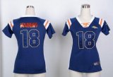 Wholesale Cheap Nike Broncos #18 Peyton Manning Navy Blue Women's Stitched NFL Elite Draft Him Shimmer Jersey