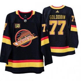 Wholesale Cheap Vancouver Canucks #77 Nikolay Goldobin 50th Anniversary Skate 2019-20 Jersey