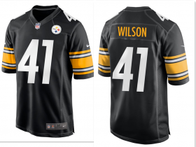 Cheap Men\'s Pittsburgh Steelers #41 Payton Wilson Black Replica Home Stitched Jersey