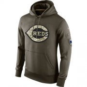 Wholesale Cheap Men's Cincinnati Reds Nike Olive Salute To Service KO Performance Hoodie