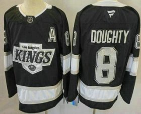 Cheap Men\'s Los Angeles Kings #8 Drew Doughty Black Alternate Authentic Jersey