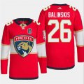 Cheap Men's Florida Panthers #26 Uvis Balinskis Red 2024 Stanley Cup Final Patch Stitched Jersey