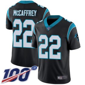 Wholesale Cheap Nike Panthers #22 Christian McCaffrey Black Team Color Men\'s Stitched NFL 100th Season Vapor Limited Jersey